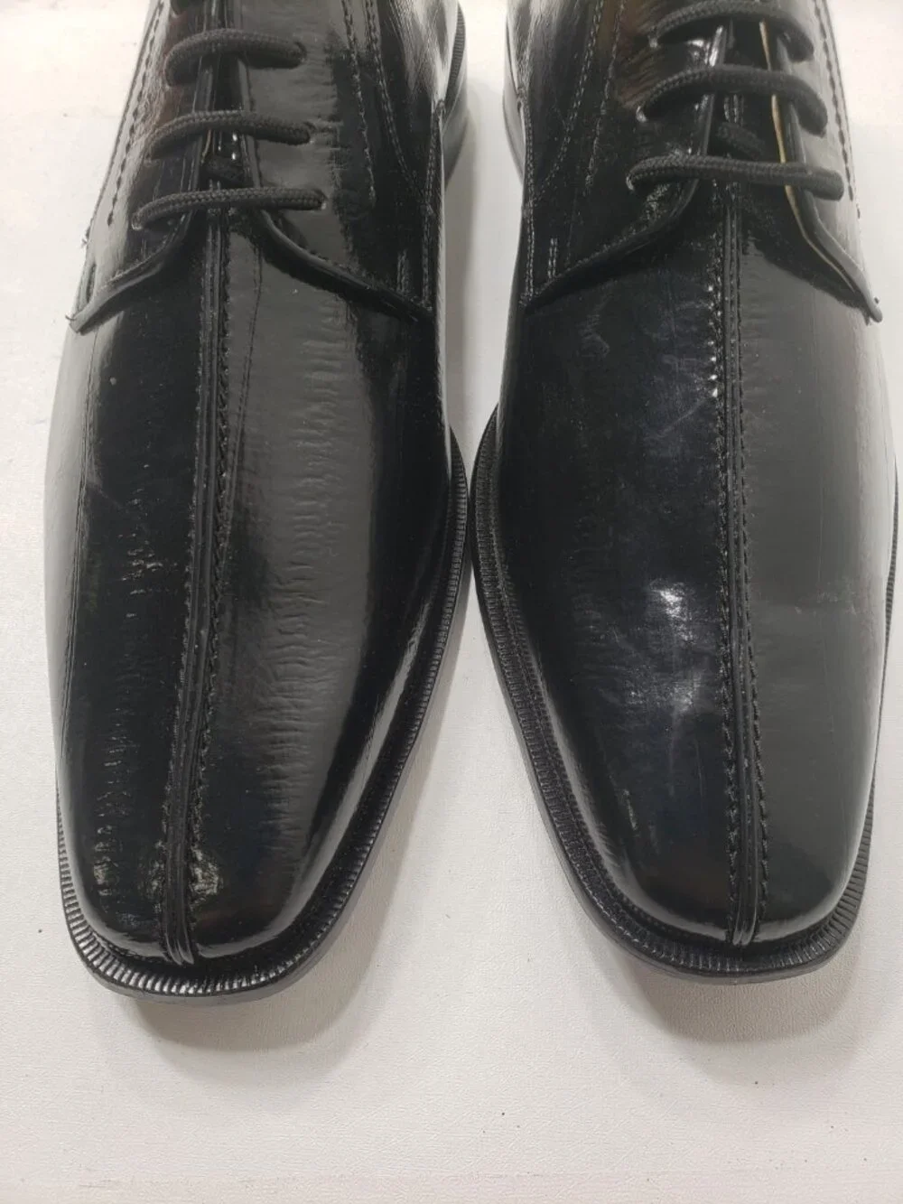 Giorgio Brutini Men's 10 M Black Leather Square Toe Lace Up Dress Shoes 210981